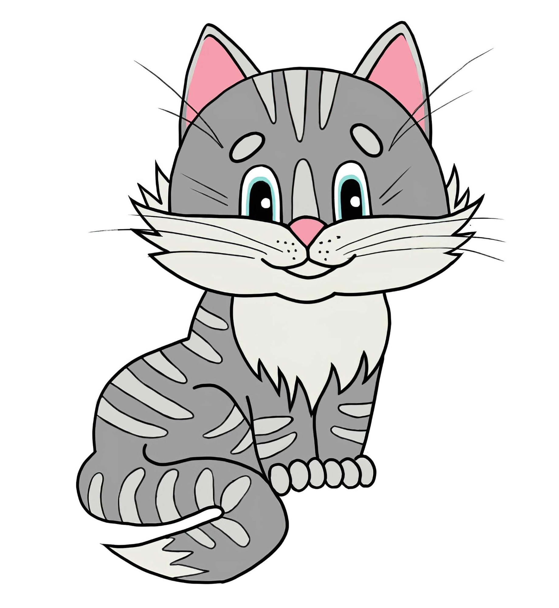 Серый котёнок картинка для детей