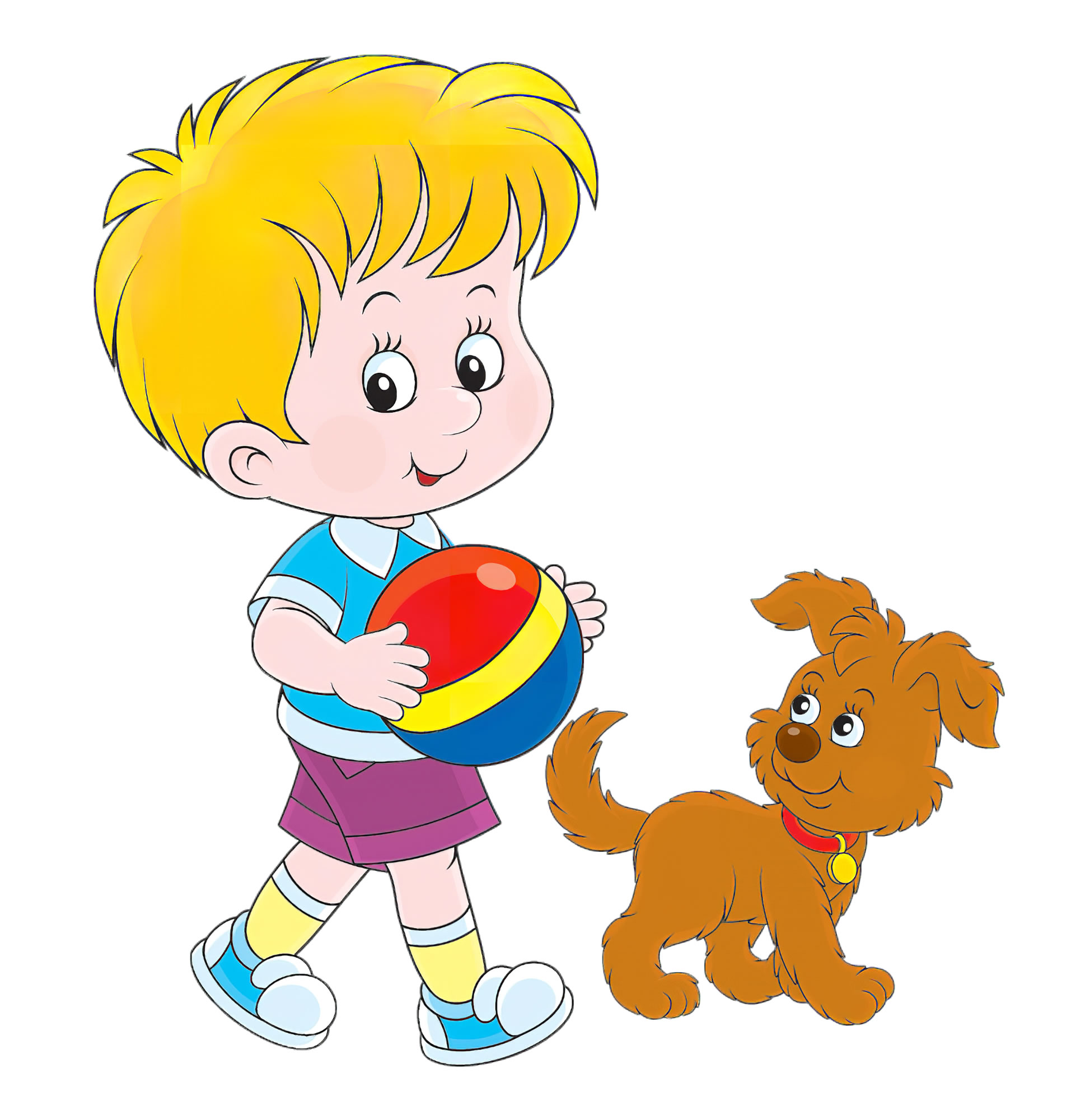 Мальчик с собачкой картинка для детей