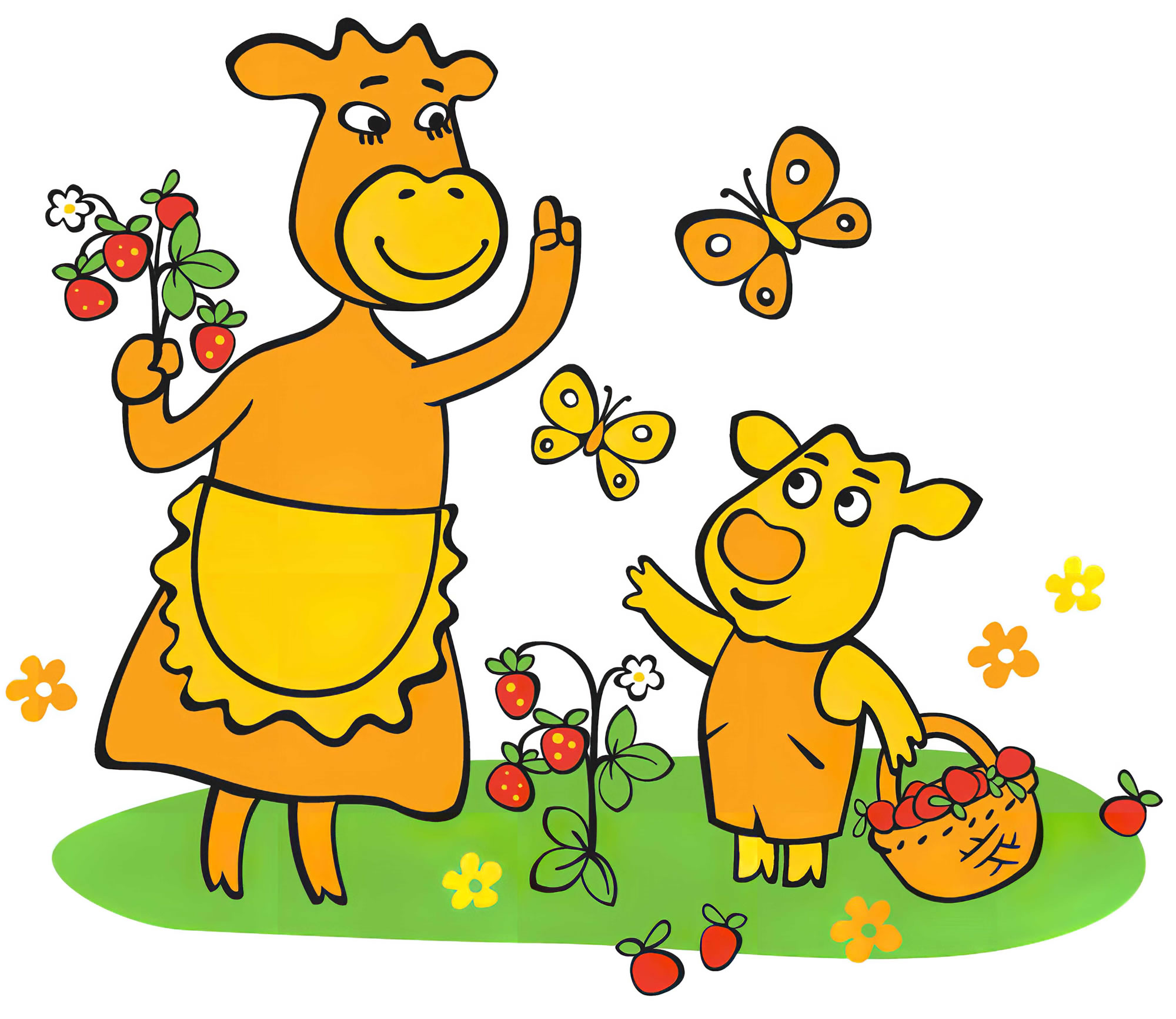 Мультфильм Оранжевая корова картинка для детей