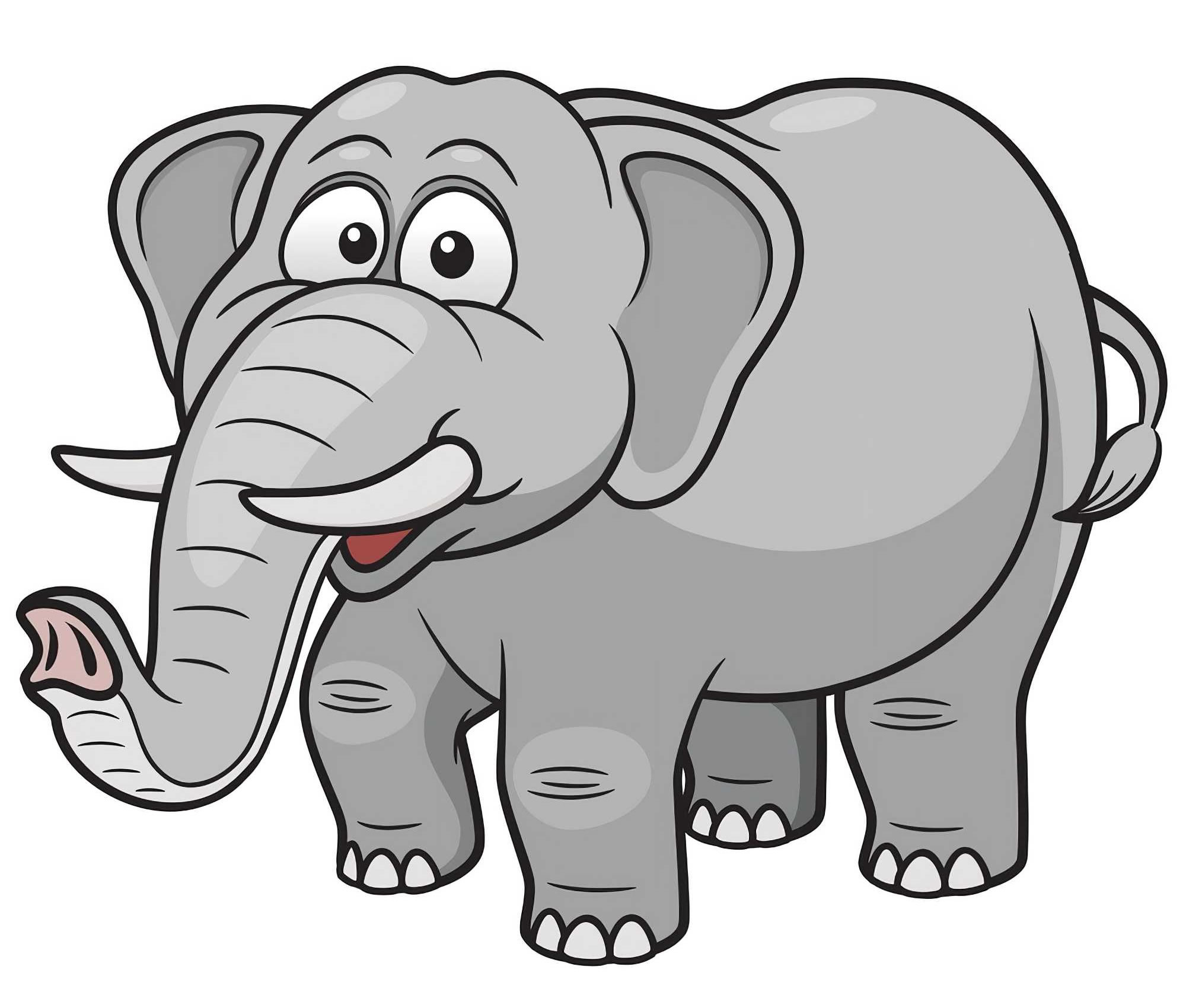 Слон мультяшная на прозрачном фоне