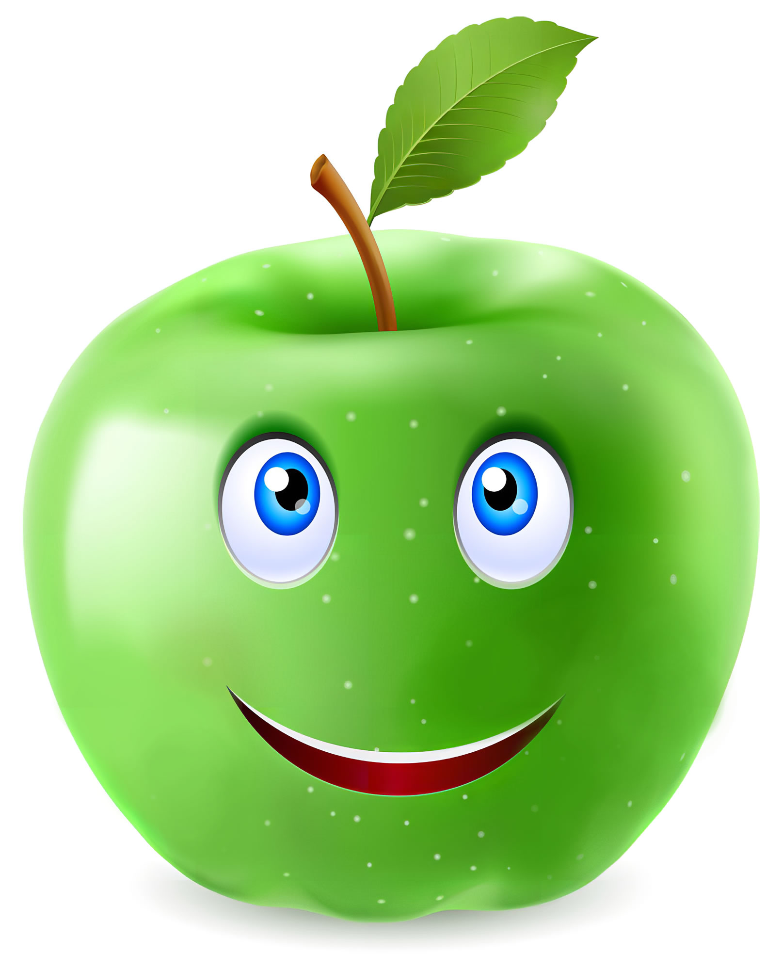 Яблоко с улыбкой картинка для детей